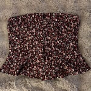 floral strapless corset top